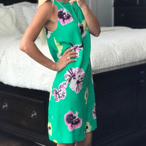 J CREW SLEEVELESS GREEN FLORAL DRESS - Picture 8 of 12